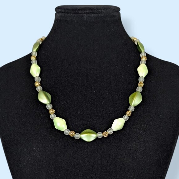 Jewelry - (2/$20) V. Green Ceramic Beaded Necklace